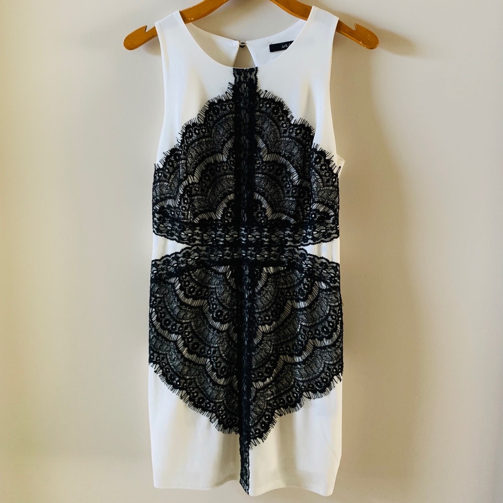 ark & co. Lace detailed dress with back cutouts